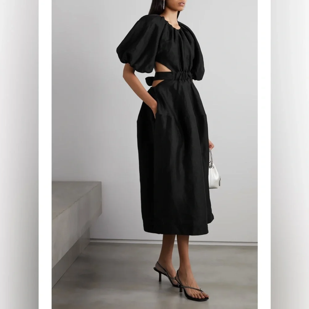 AJE Mimosa Cut Out Linen Dress - Picture 1 of 3
